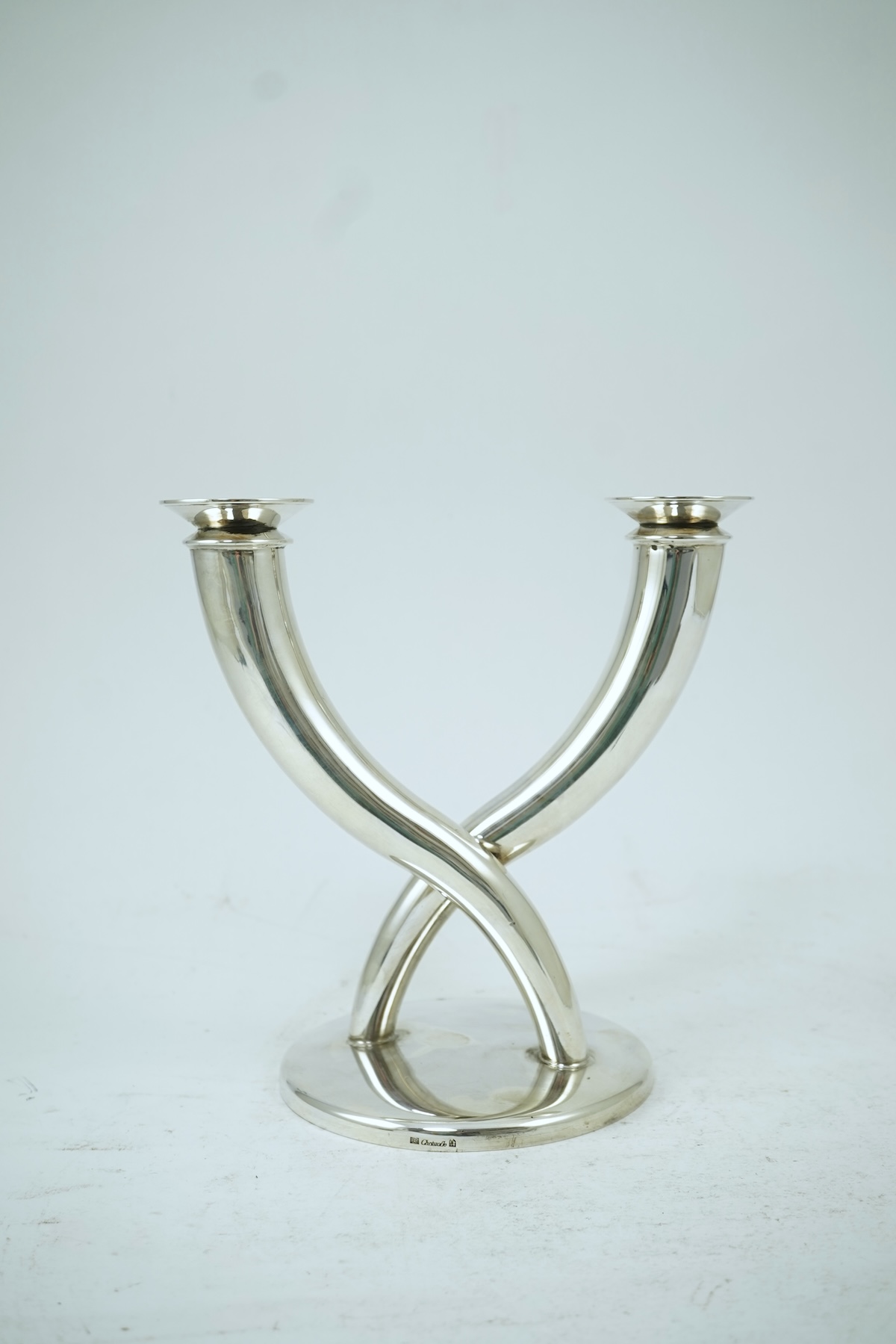 Gio Ponti (Italian, 1891-1979) for Christofle: A silver plated table candlestick